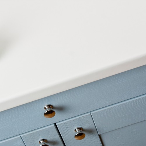 White matt laminate kitchen - white,