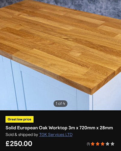 Solid european oak worktop - european,