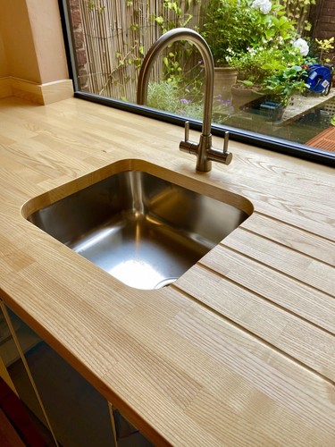 Solid ash worktop real wood - ash, worktop,