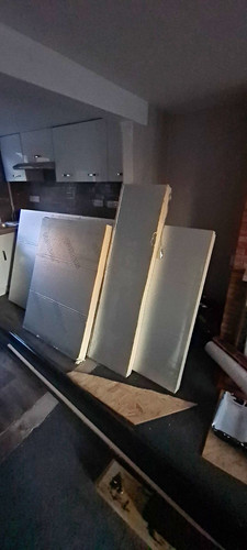 White painted wooden kitchen - painted,