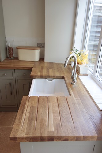 Solid oak wood worktop 3m - oak,